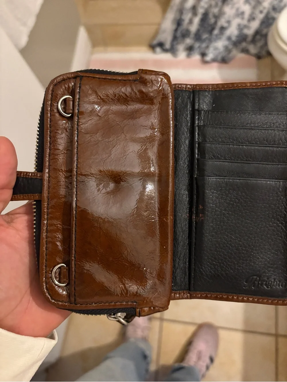 Brighton Brown Leather & Key Holder with Silver Emblem